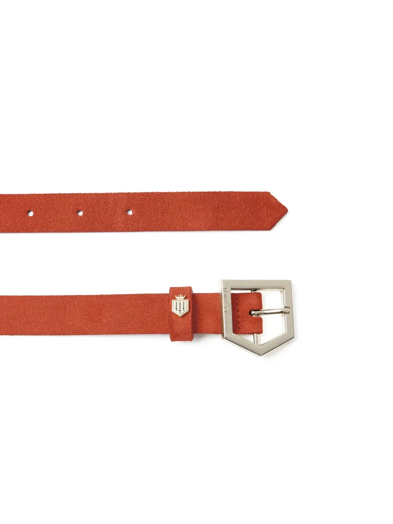 Fairfax and Favor Sennowe Belt Sunset Orange Suede